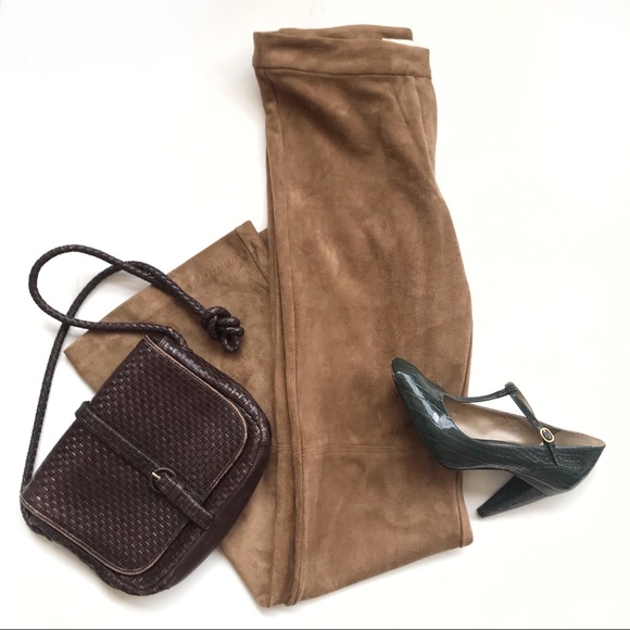 H&M Pants - H&M Faux Suede Tan Flare/Wide Leg Pants Sz S ✨